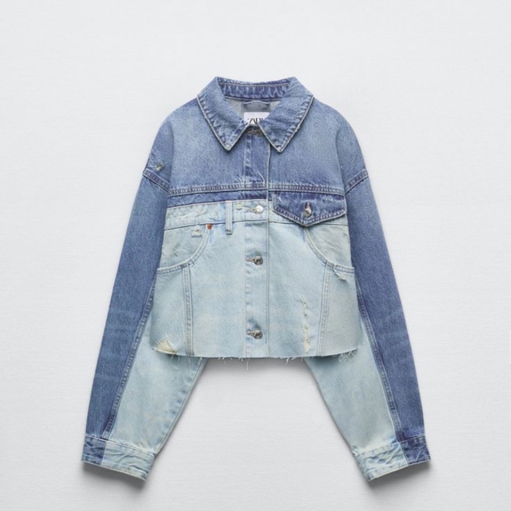 Zara Patchwork Denim Jacket